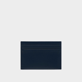 Christian Louboutin blue leather card holder with slim profile and multiple card slots, shown from the back