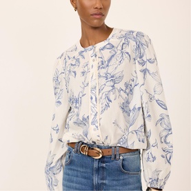 Floral Button Front Blouse