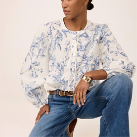 Floral Button Front Blouse