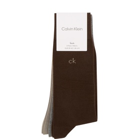 Three-Pack Solid Monogram Socks