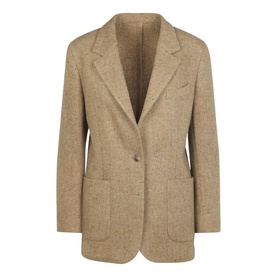 Carlotta Herringbone Single-Breasted Blazer