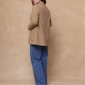 Carlotta Herringbone Single-Breasted Blazer