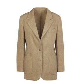 Carlotta Herringbone Single-Breasted Blazer