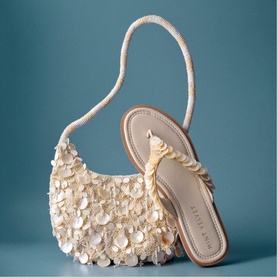 Freya Pearl Detail Flat Sandals
