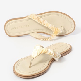 Freya Pearl Detail Flat Sandals
