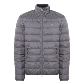 Gant Casual Jacket in Dusky Anthracite, quilted puffer style with zip fastening, funnel neck and side pockets