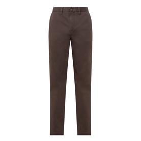 Gant Shadow Brown cotton chino trousers with belt loops, slash pockets, and slim tailored leg