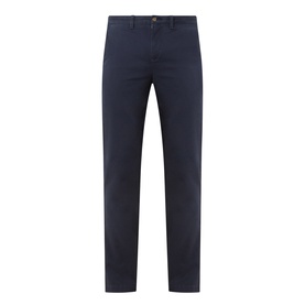 Gant Evening Blue cotton chino trousers with a slim fit, belt loops, and button fastening