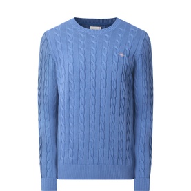 Shield Logo Cable-Knit Sweater