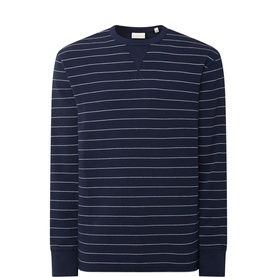 Micro-Textured Stripe Sweatshirt