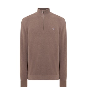 Shield Logo Half-Zip Micro Textured Sweatshirt