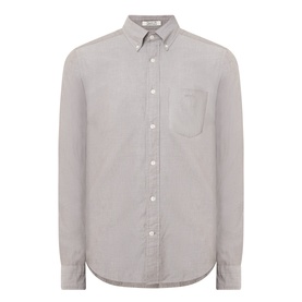 Gant Reg Shirt in brown melange, 100% cotton, button-down collar, chest pocket, long sleeves with button cuffs