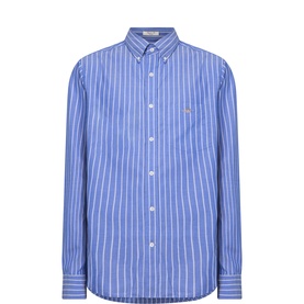 Shield Logo Striped Casual Shirt