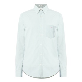 Gant Classic Gingham Shirt in Surplus Mint, long sleeves, chest pocket, button collar, curved hem, 100% cotton