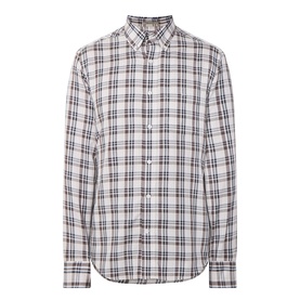 Gant Reg Shirt in sand check, button-down collar, long sleeves, curved hem, lyocell cotton blend
