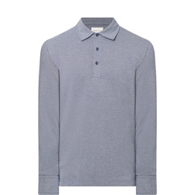 Twill Long-Sleeved Polo Shirt