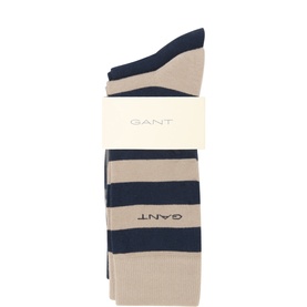 Two-Pack Logo Stripe Mixed Socks
