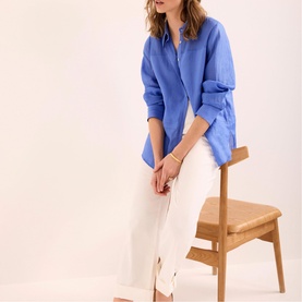 Button Cuff Cropped Wide Leg Chinos