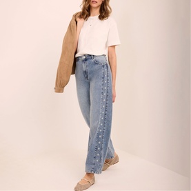 Floral Embroidery Jeans