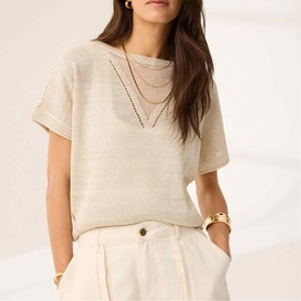 Sparkle Batwing Fine-Knit Sweater