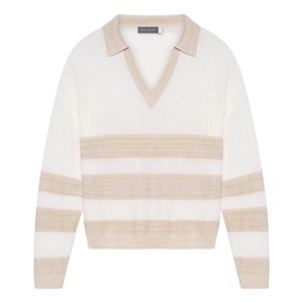 Striped Knitted Polo Sweater