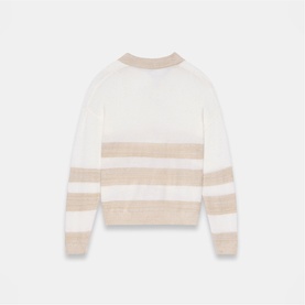 Striped Knitted Polo Sweater