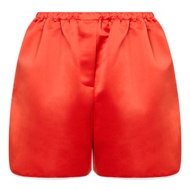 The Frankie Shop red satin shorts with elasticated waistband and relaxed fit