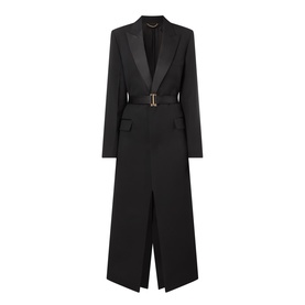 Belted Tailored Tuxedo Coat