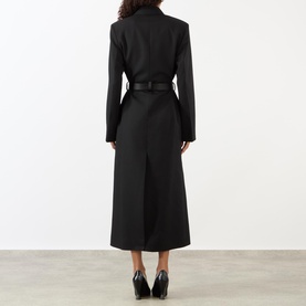 Belted Tailored Tuxedo Coat