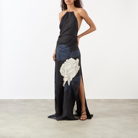 Floral Chain Halter Gown