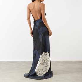 Floral Chain Halter Gown