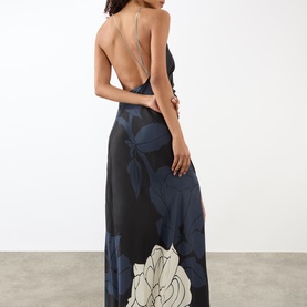 Floral Chain Halter Gown