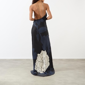 Floral Chain Halter Gown