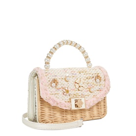 Blooms Embellished Top Handle Bag