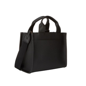 DKNY Hadlee Small Tote Bag in black with top handles, detachable webbed crossbody strap and gold-tone hardware