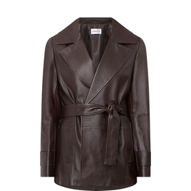 Ragni Leather Short Wrap Jacket
