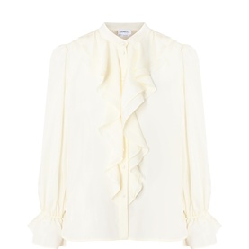 Caldaia Silk Ruffle Blouse