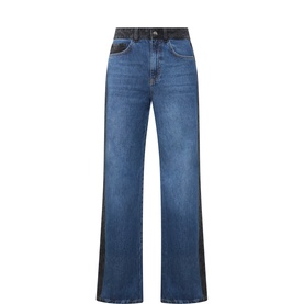 Side Striped Wide Leg Jeans