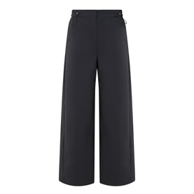 Max&Co Orche Technical Straight Leg Trousers in black, wide-leg cut with elasticated drawstring waistband and side pockets