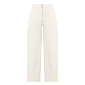 Max&Co milk wide-leg cotton trousers with high waist, button fastening and clean straight cut