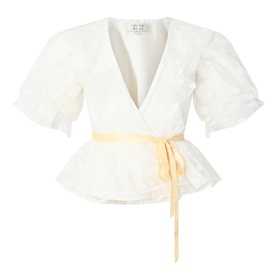 Margaux Spot Wrap Top