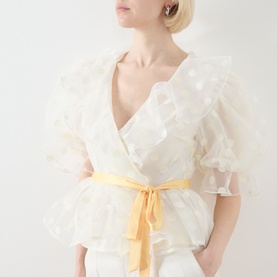 Margaux Spot Wrap Top