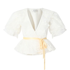 Margaux Spot Wrap Top