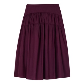 Tiered Hem Flared Skirt