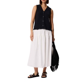 Tiered Hem Flared Skirt