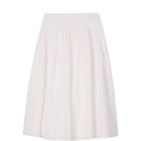 Tiered Hem Flared Skirt