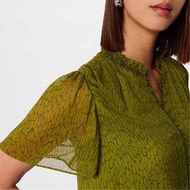 Dragonfly Ruffle Trim Blouse