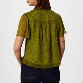 Dragonfly Ruffle Trim Blouse