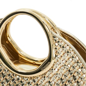 Earning Top Handle Woven Crossbody Bag
