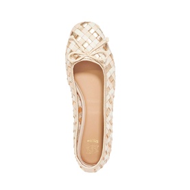 Heat Woven Leather Bow Ballet Flats